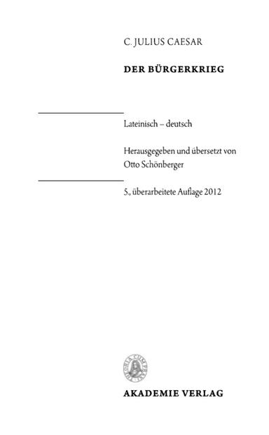 Bürgerkrieg / De bello civili