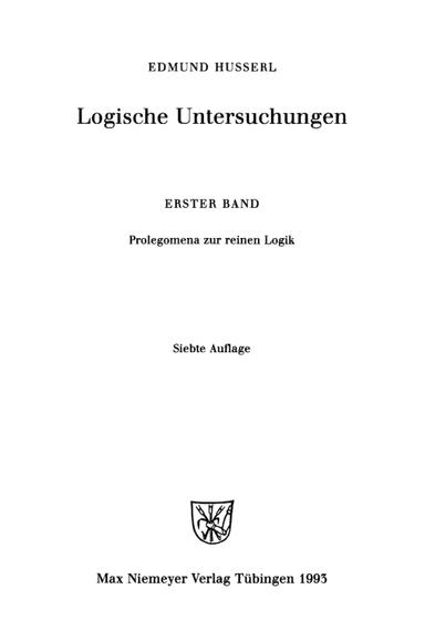 Logische Untersuchungen