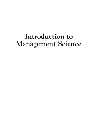 Introduction to Management Science